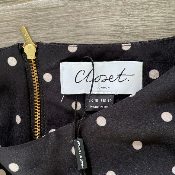NWT Closet London Polka Dot Kimono Sleeve Midi Dress - Picture 3 of 7